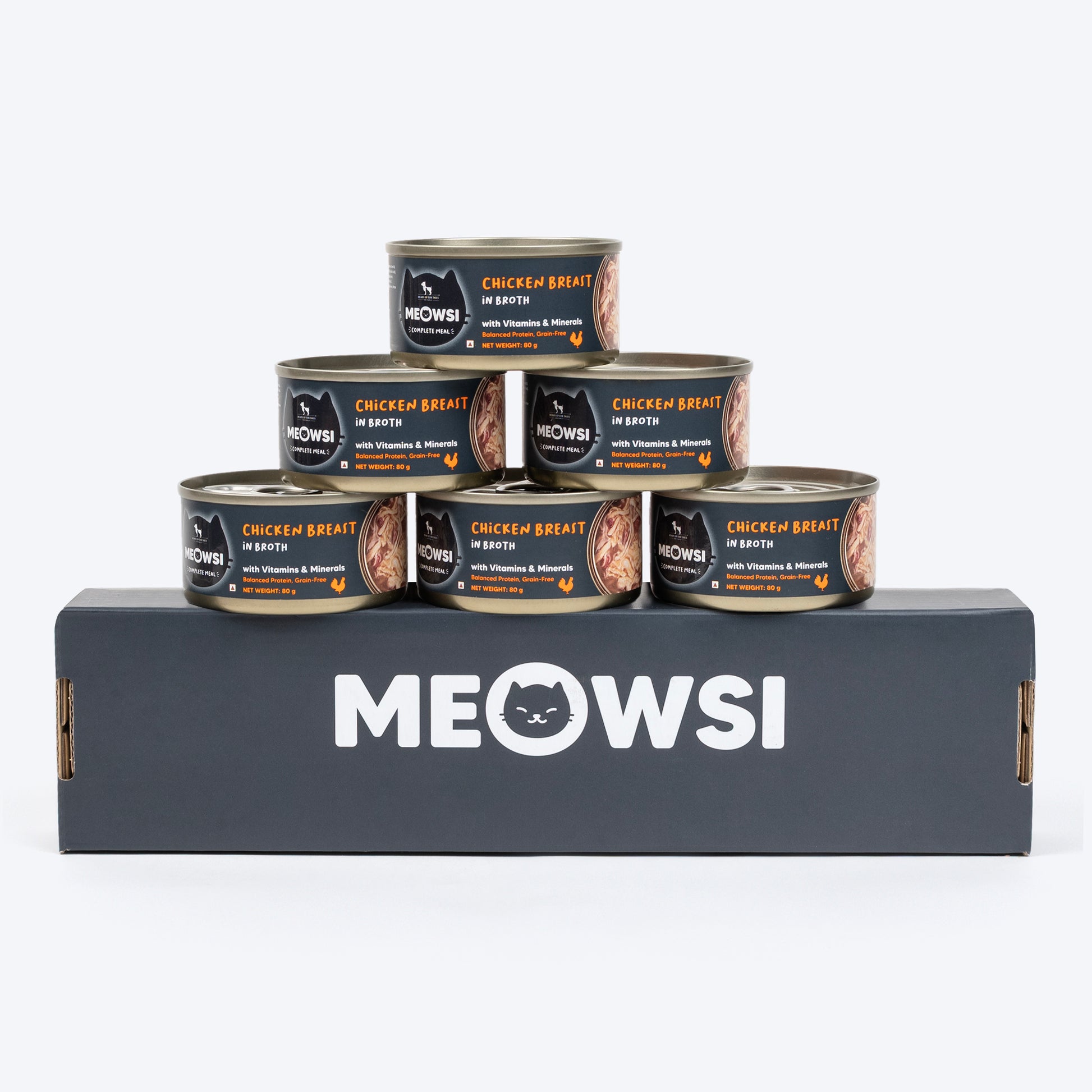 Meowsi by HUFT Chicken Breast In Broth Canned Cat Wet Food - 80 gm - Heads Up For Tails