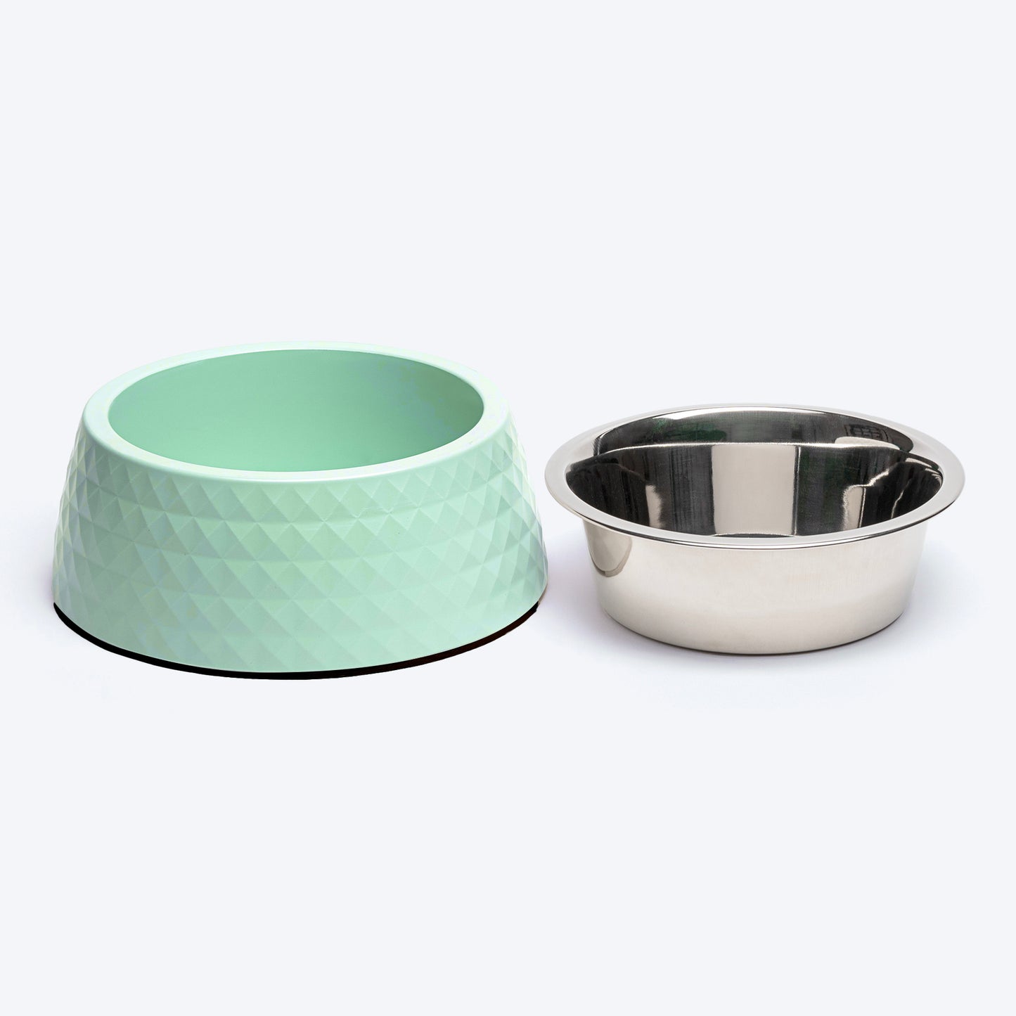 HUFT Breezy Basics Prism Embossed Melamine Bowl For Dog - Pastel Green - Heads Up For Tails