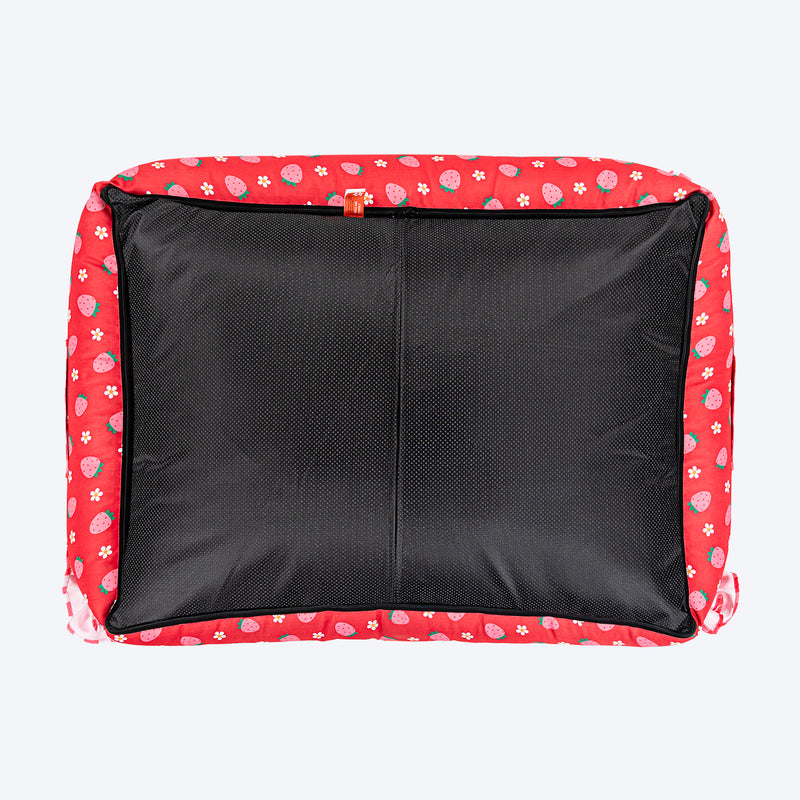 HUFT Berrylicious Lounger Bed For Dog - Red and Pink - Heads Up For Tails