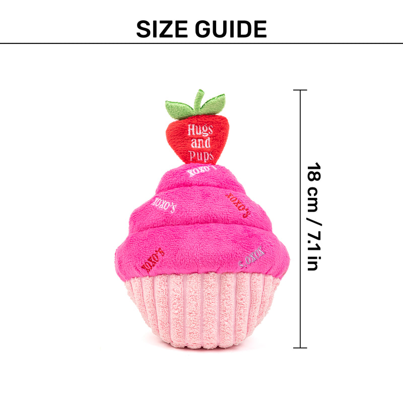 HUFT Cupcake Of Love Squeaky Plush Toy For Dog - Pink - Heads Up For Tails