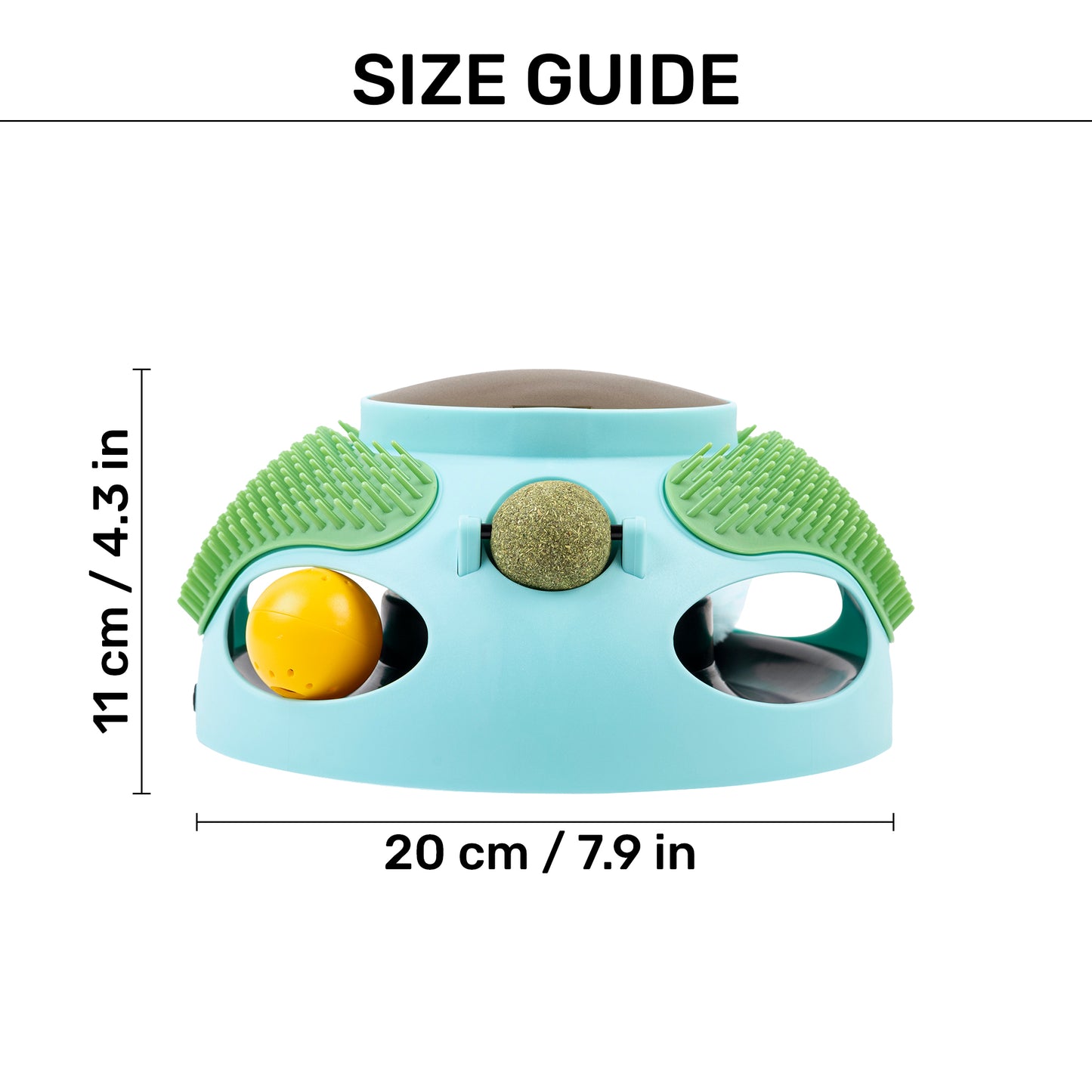 HUFT Multipurpose Feeding Dome Interactive Toy For Cat - Green - Heads Up For Tails