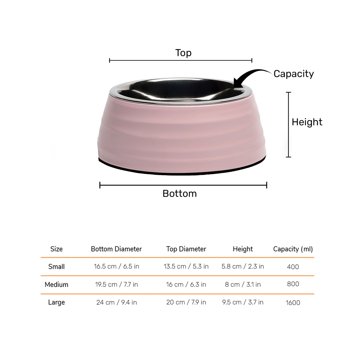 HUFT Breezy Basics Wave Embossed Melamine Bowl For Dog - Peach - Heads Up For Tails
