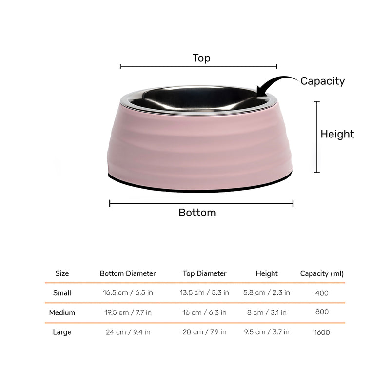 HUFT Breezy Basics Wave Embossed Melamine Bowl For Dog - Peach - Heads Up For Tails
