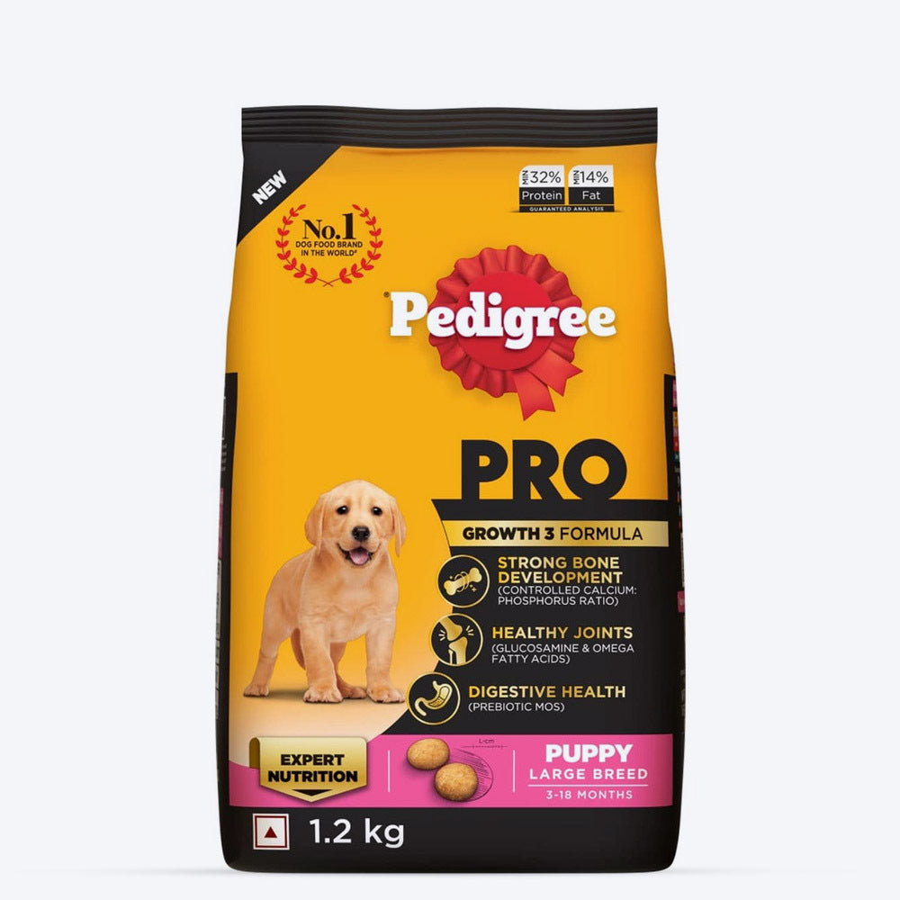 Pedigree PRO Expert Nutrition Dry Dog Food For Large Breed Puppy (3-18 Months) - Heads Up For Tails