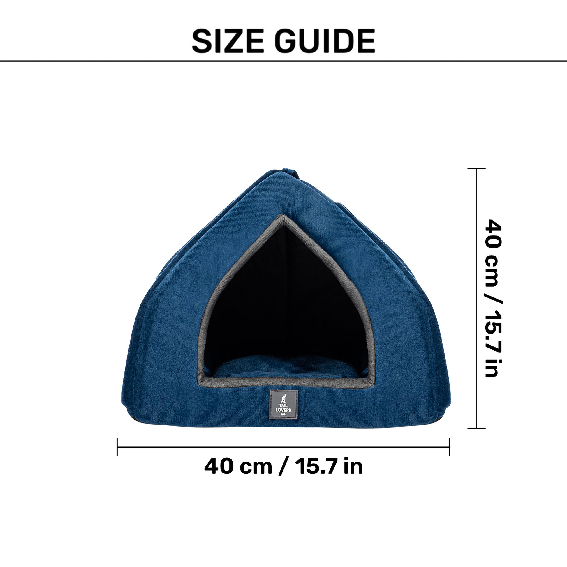 TLC Bedding With Removable Cushion For Cat & Puppy - Navy & Grey - Heads Up For Tails