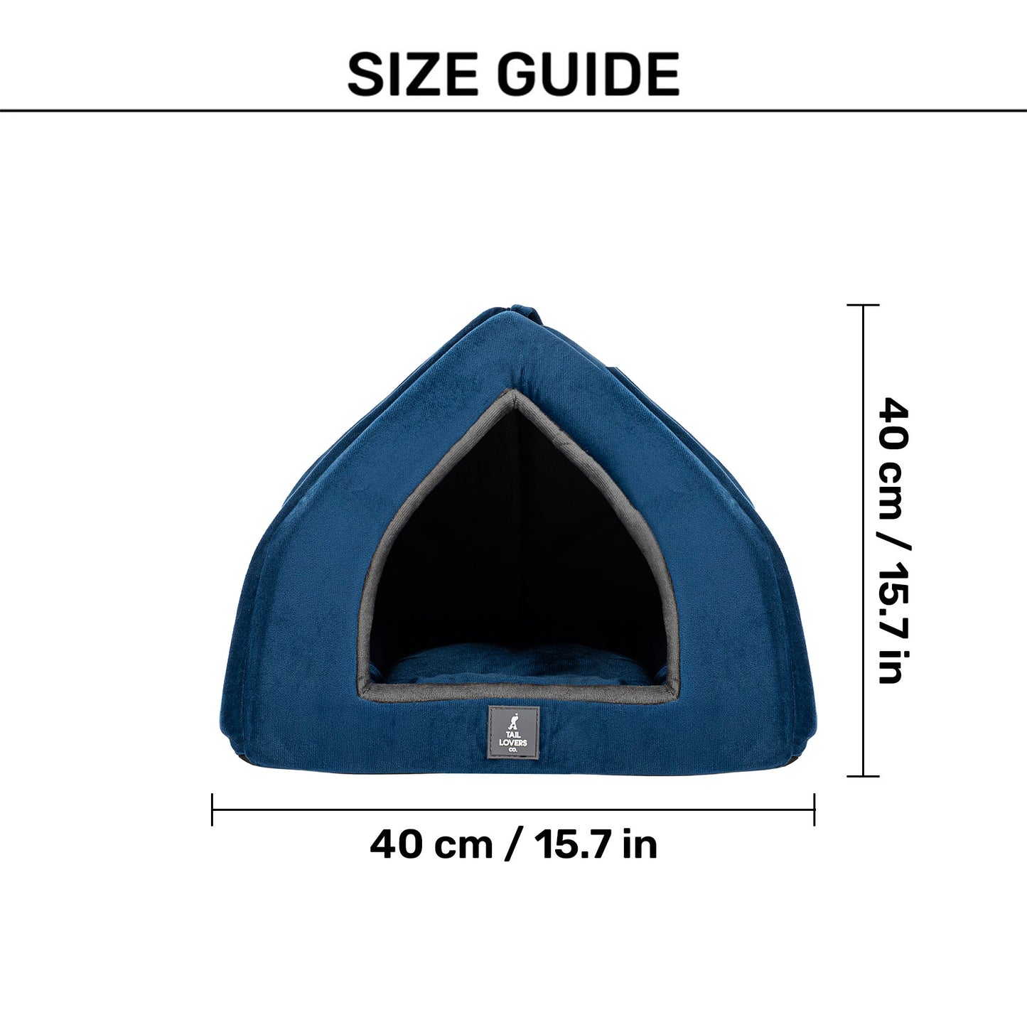 TLC Bedding With Removable Cushion For Cat & Puppy - Navy & Grey - Heads Up For Tails