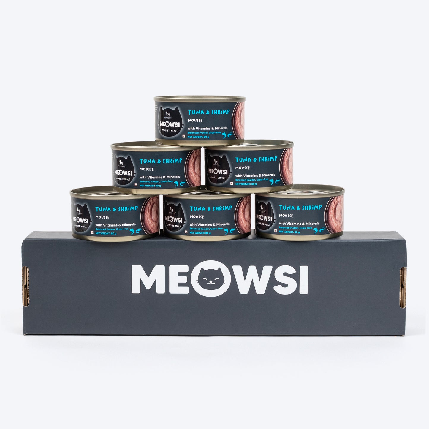 Meowsi by HUFT Tuna & Shrimp Mousse Canned Cat Wet Food - 80 gm - Heads Up For Tails