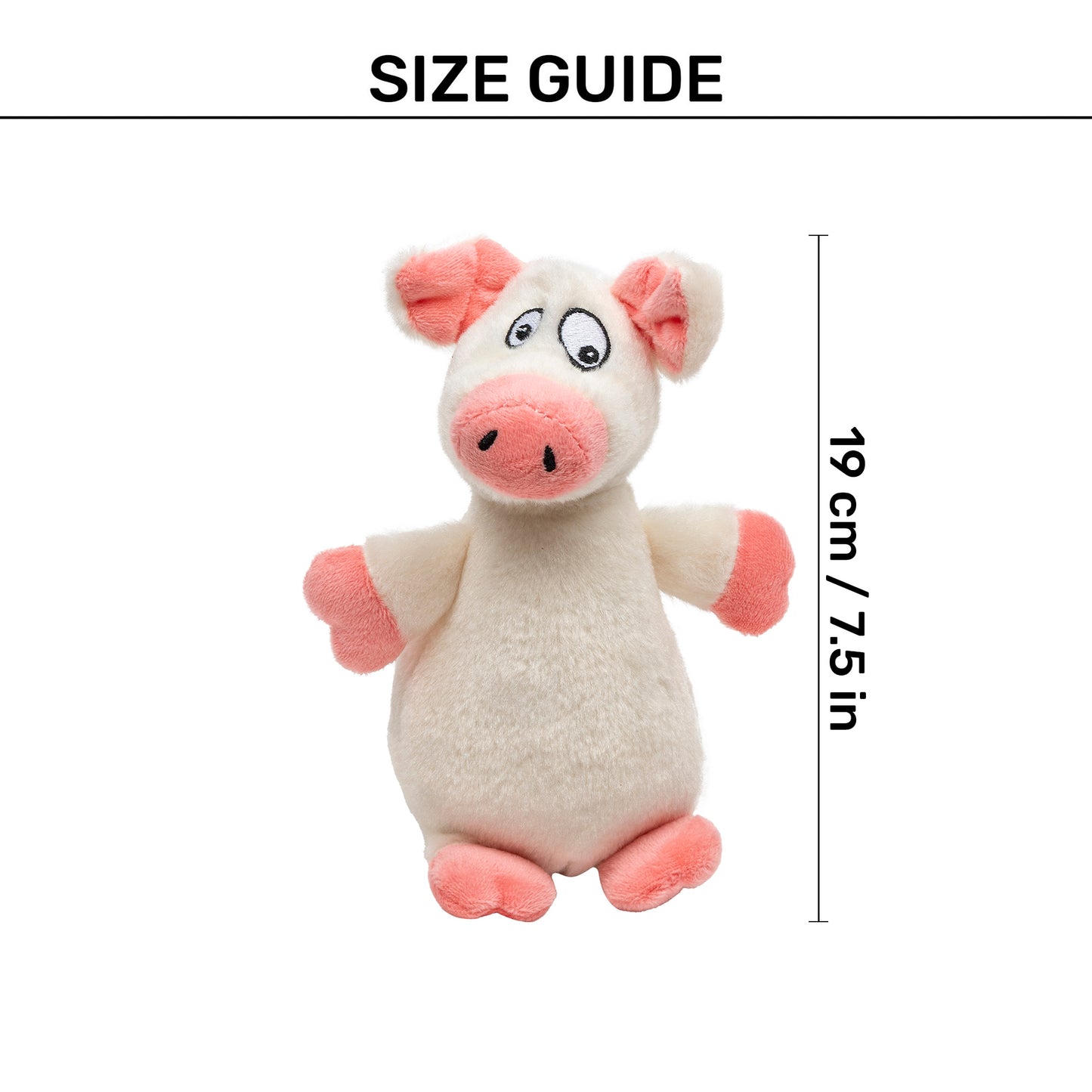 TLC Peppa Boo Squeaky Plush Toy For Dog - White - Heads Up For Tails