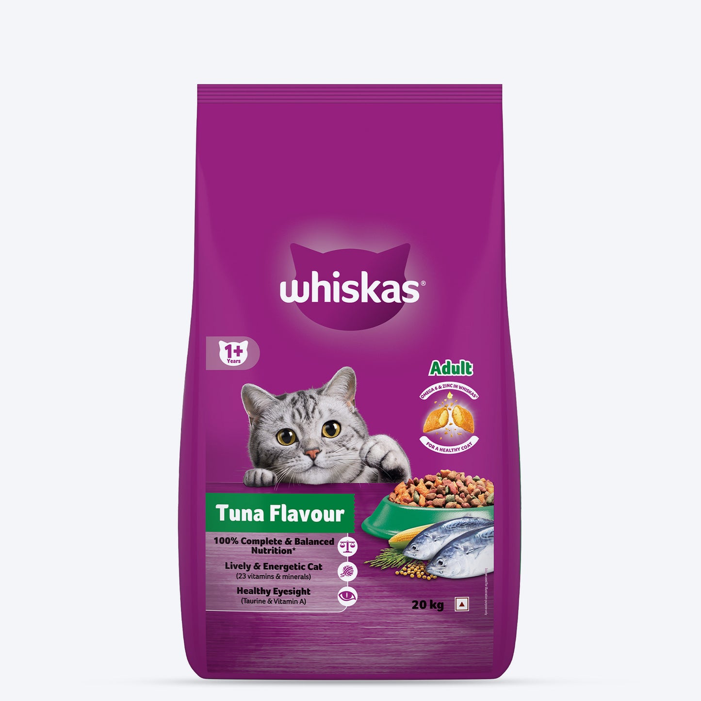 Whiskas Adult (1+ Years) Tuna Flavour Dry Cat Food - Heads Up For Tails