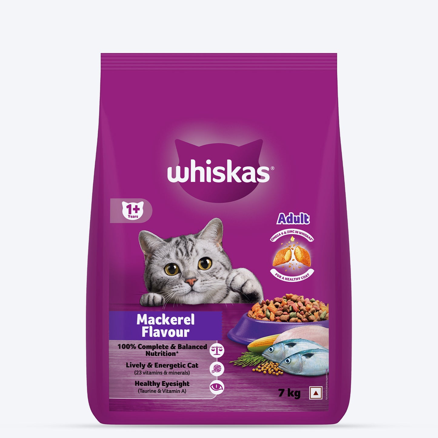 Whiskas Adult (1+ Years) Mackerel Flavour Dry Cat Food - Heads Up For Tails