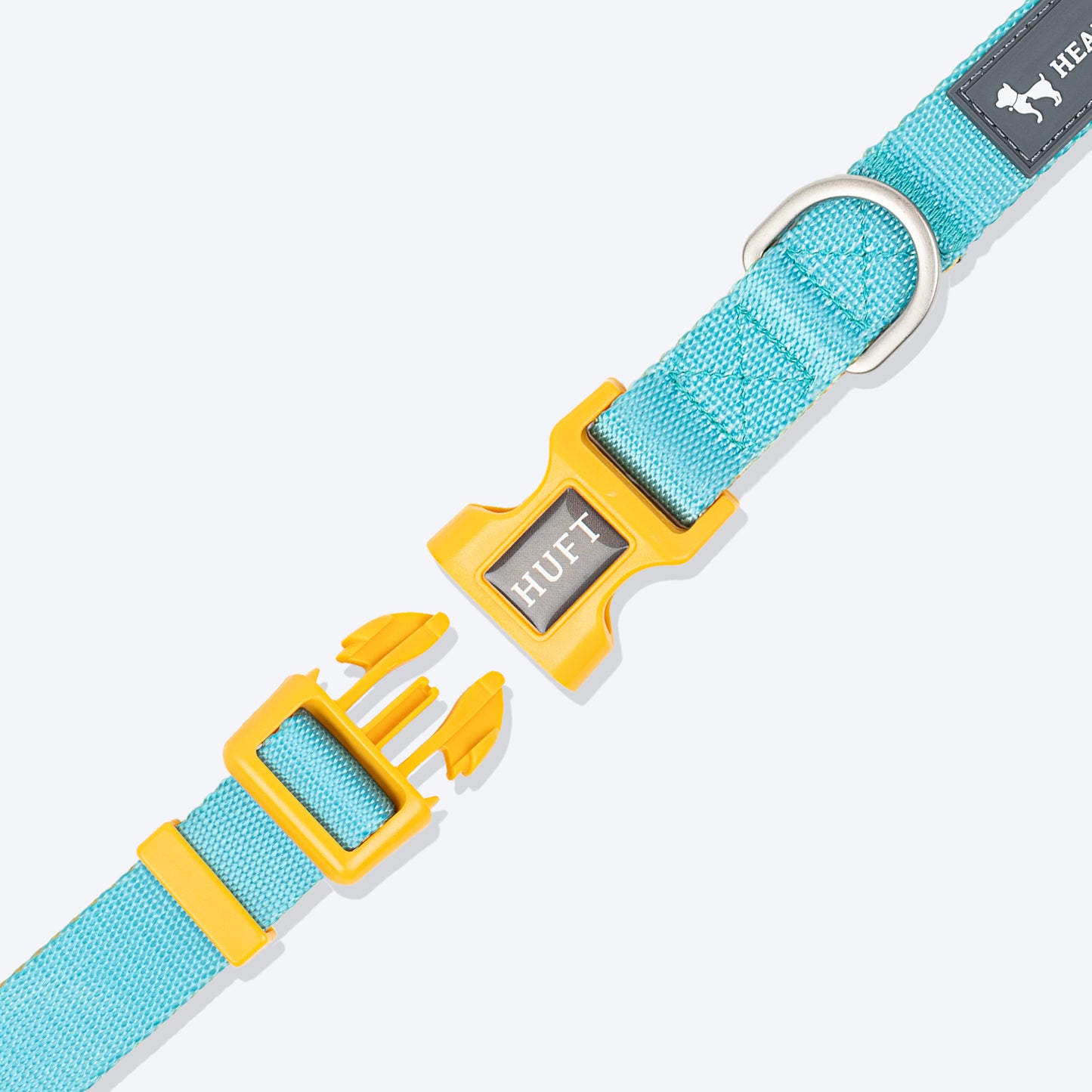 HUFT Dichromatic Collar For Dog - Turquoise & Yellow - Heads Up For Tails