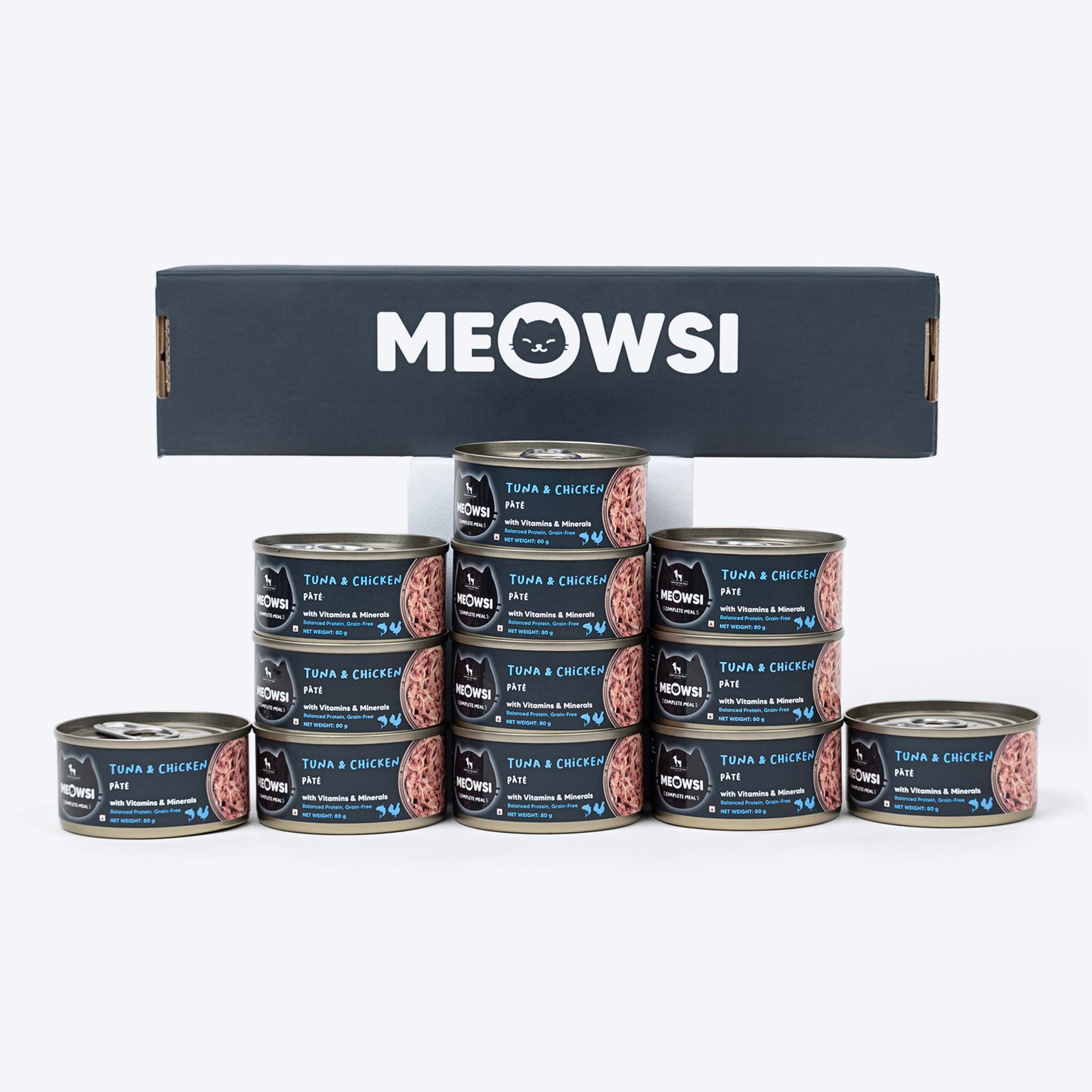 Meowsi By HUFT Tuna & Chicken Pate Canned Cat Wet Food - 80 gm - Heads Up For Tails