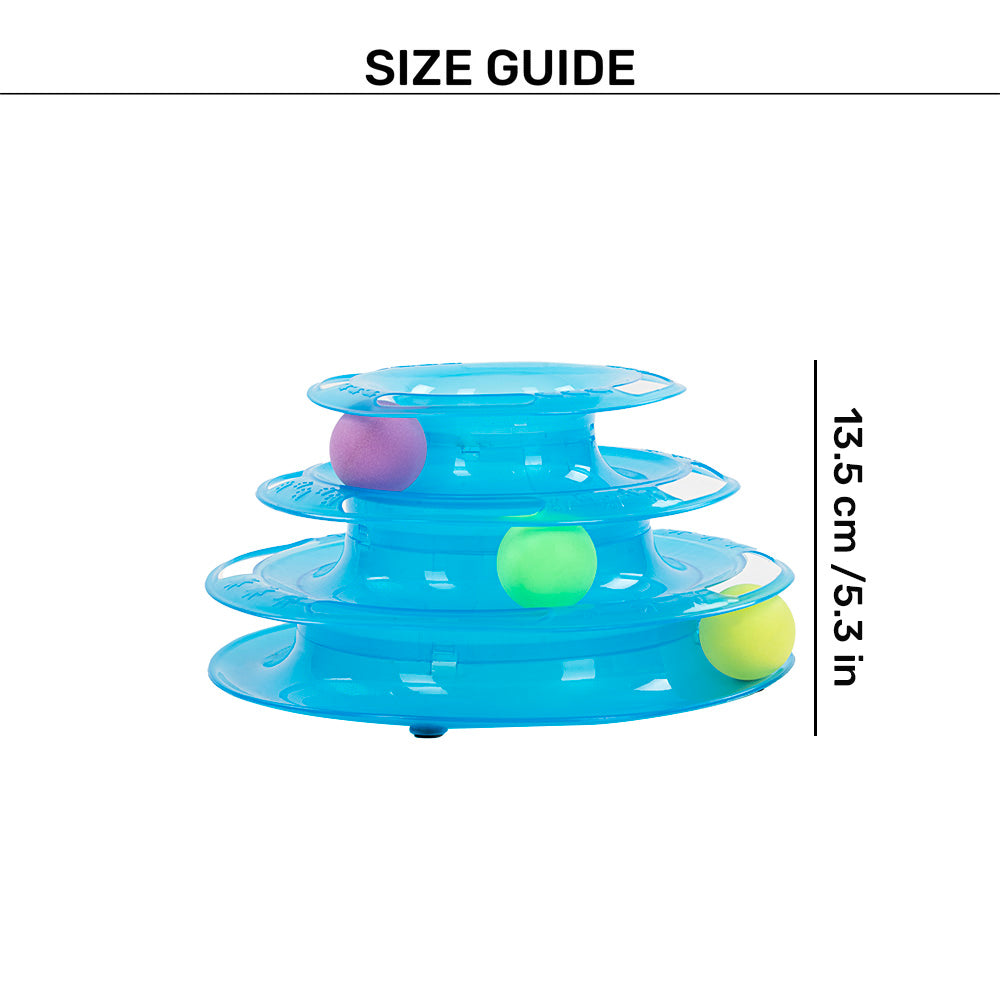 TLC Tower of Tracks Interactive Toy For Cat - Blue