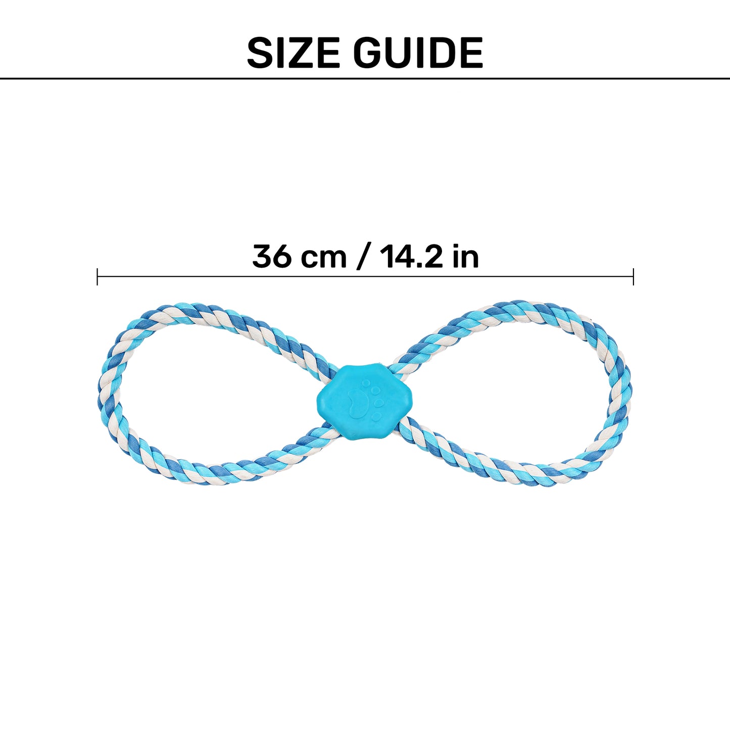 Dash Dog Duo Looparoo Rope Toy For Dog - White & Turquoise - Heads Up For Tails