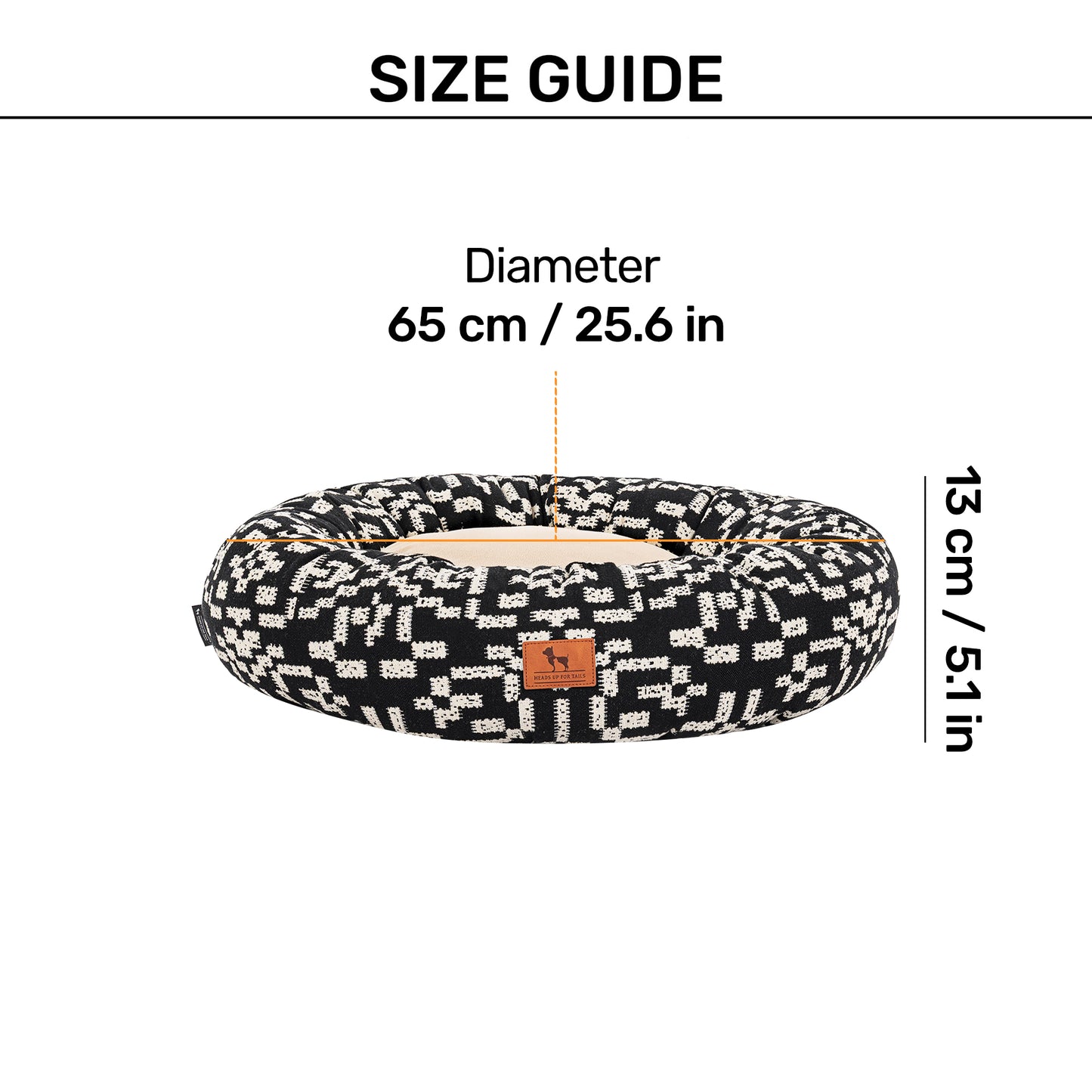 HUFT Dreamy Donut Bed For Cat & Puppy - Black & White - Heads Up For Tails