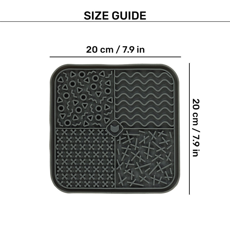 HUFT Munch Maze Lick Mat For Dog & Cat - Grey - Heads Up For Tails