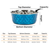 HUFT Dine N' Dazzle Embossed Steel Bowl For Dog - Blue - Heads Up For Tails