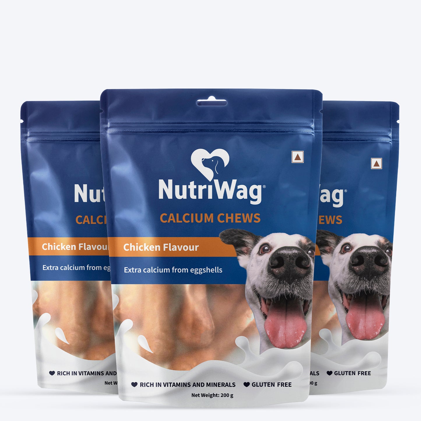 NutriWag Chicken Calcium Chew Bones Treats For Dog - Heads Up For Tails