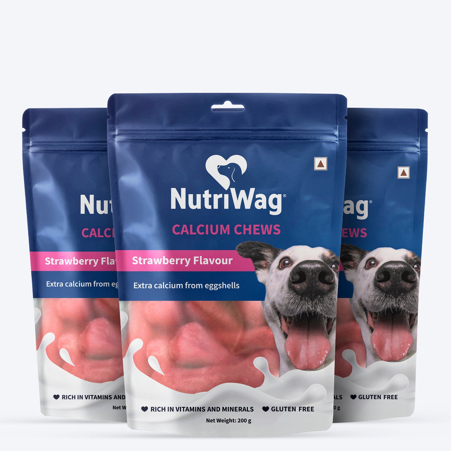 NutriWag Strawberry Calcium Chew Bones Treats For Dog