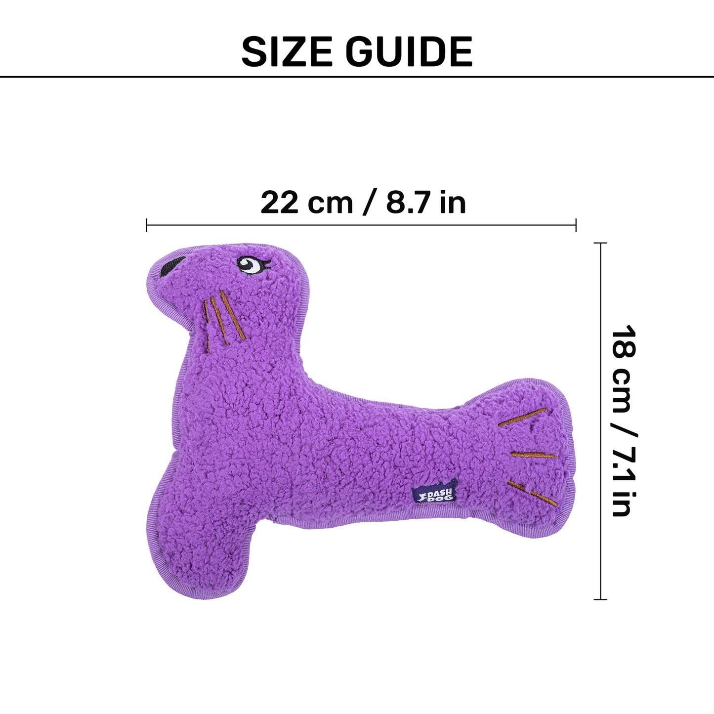 Dash Dog Silly Sea Lion Squeaky Plush Toy For Dog - Purple - Heads Up For Tails