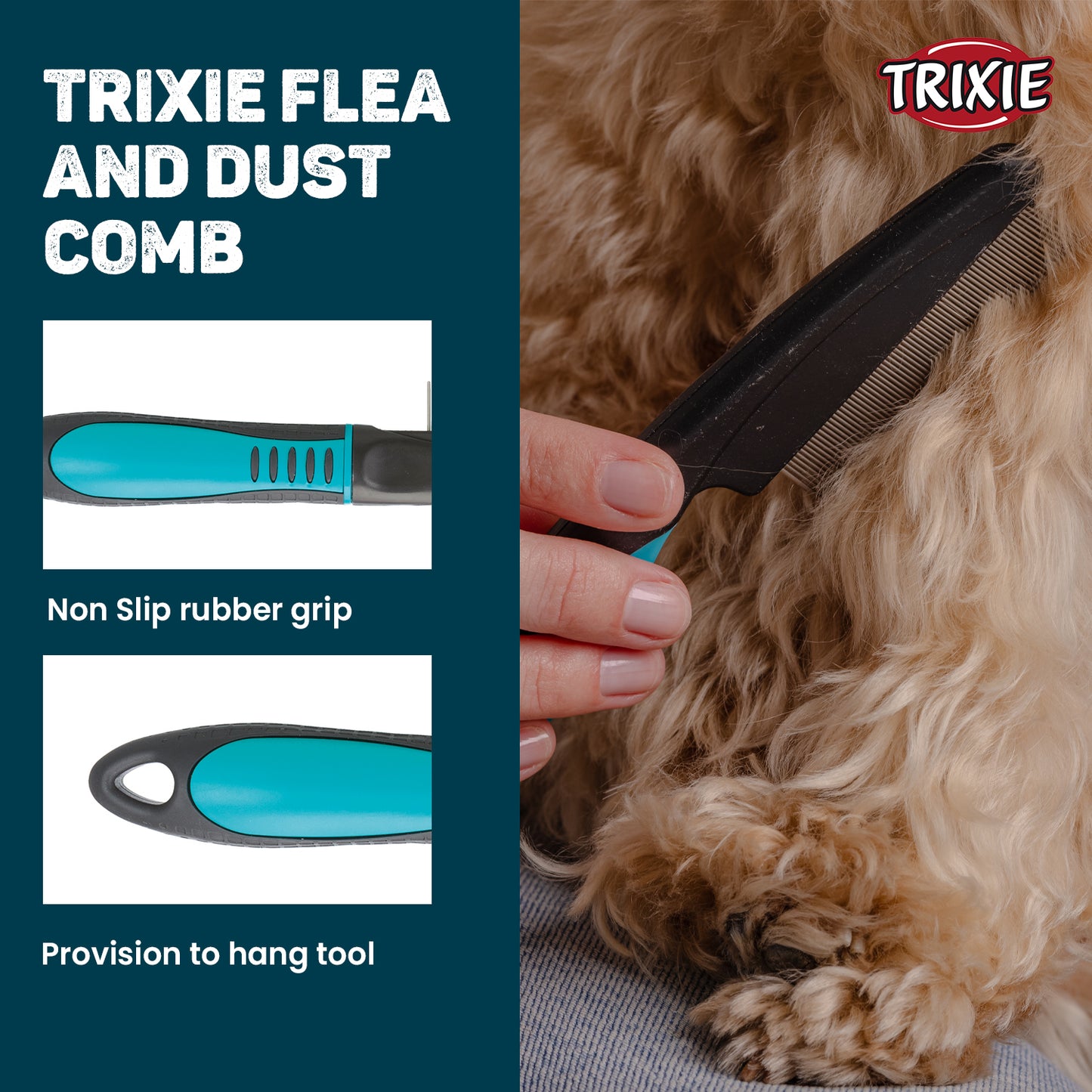 Trixie Flea and Dust Comb For Dogs - Heads Up For Tails