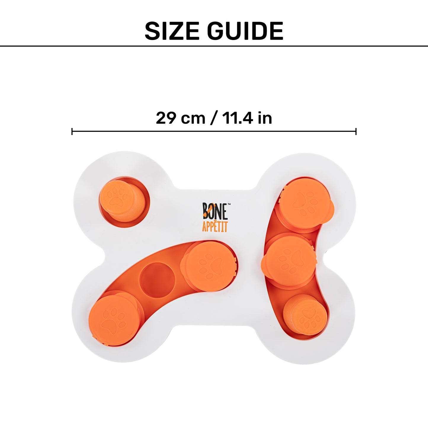 HUFT Flip 'n Slide Treat Dispensing Interactive Toy For Dog - White & Orange - Heads Up For Tails
