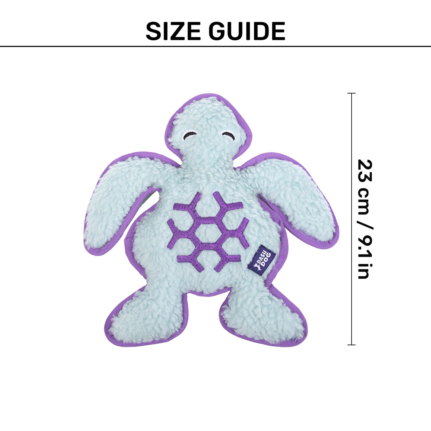 Dash Dog Tortie The Turtle Squeaky Plush Toy For Dog - Green - Heads Up For Tails