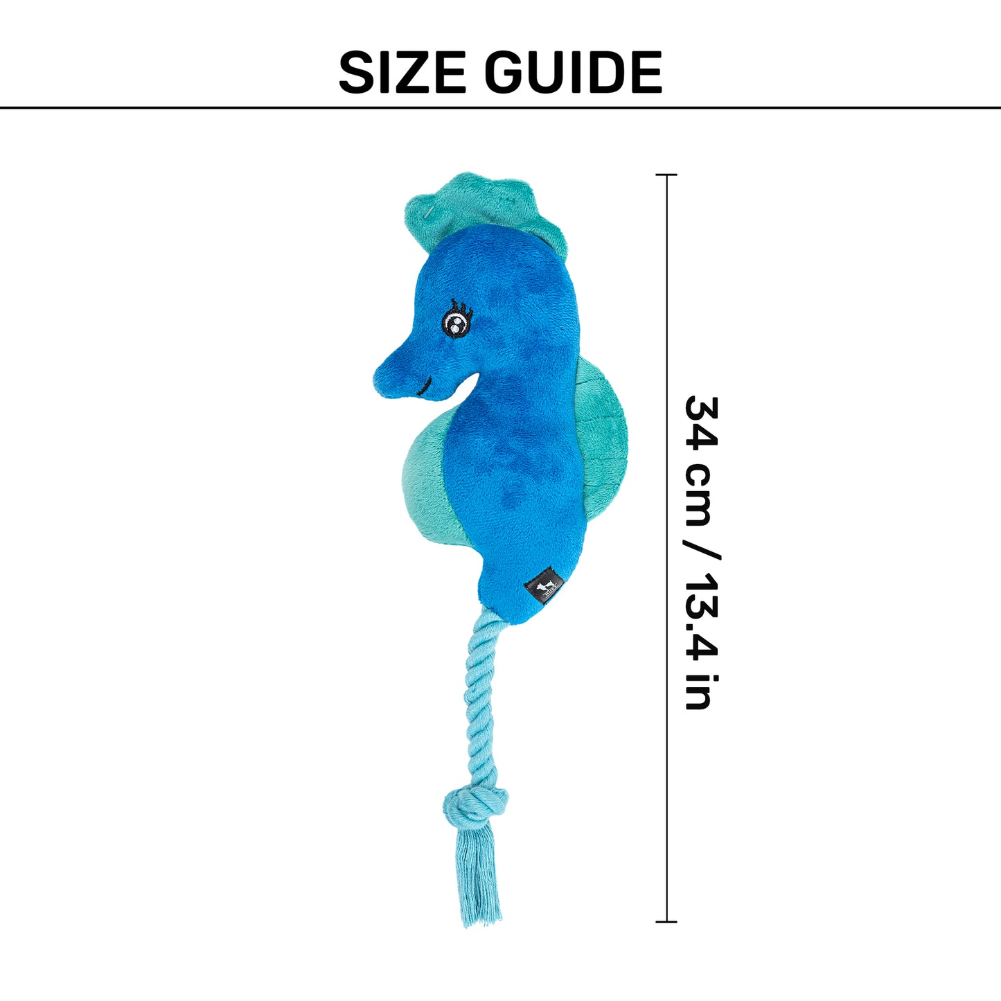 HUFT Sea Horsin Around Squeaky Plush Toy For Dog - Blue - Heads Up For Tails
