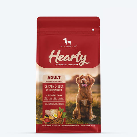 Hearty Oven-Baked Dry Food For Adult Dogs With Chicken, Duck & Brown Rice (All Breeds) - Heads Up For Tails
