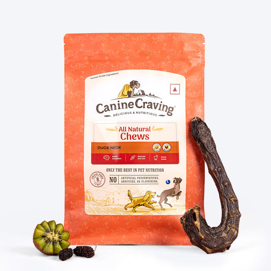 Canine Craving Duck Chew - Whole Neck Dog Chew Treat - 1 Pc - Heads Up For Tails