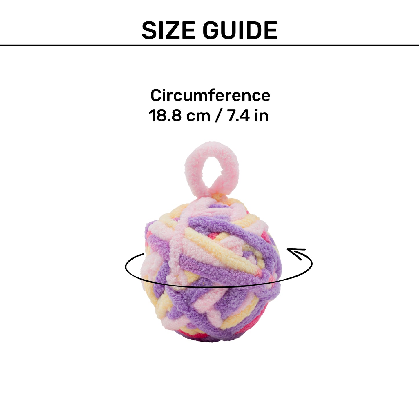 HUFT Knotty Yarn Ball Toy With Catnip For Cat - Multicolor - Heads Up For Tails