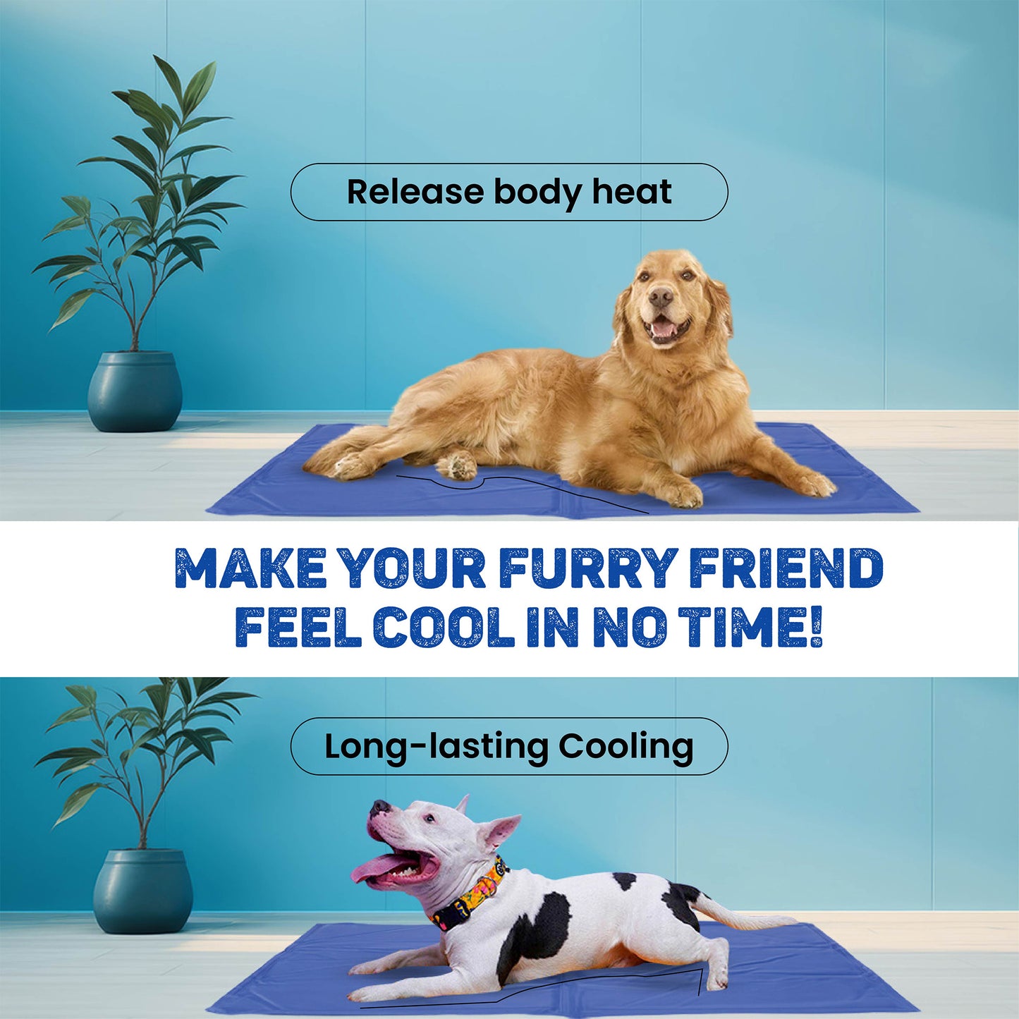 Trixie Cooling Mat For Dogs - Blue - Heads Up For Tails