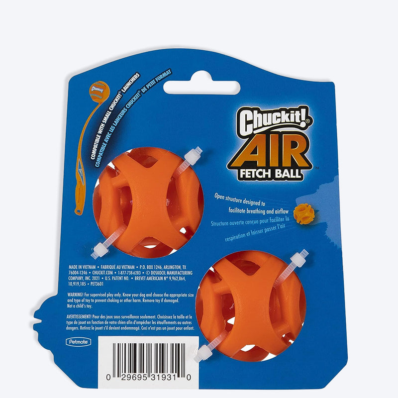 Chuckit! Breathe Right Ball Fetch Toy For Dog - Orange - S - Set Of 2 - Heads Up For Tails