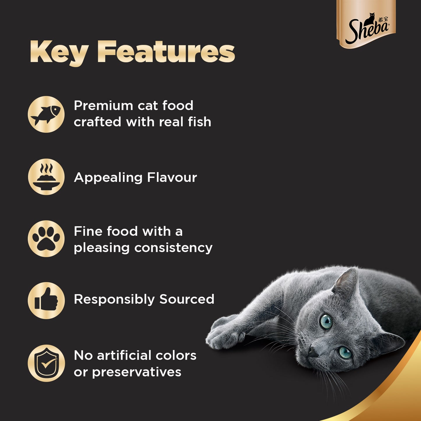 Sheba Tuna Fillets and Whole Prawns in Gravy Adult Wet Cat Food - 85 g - Pack Of 1 - Heads Up For Tails