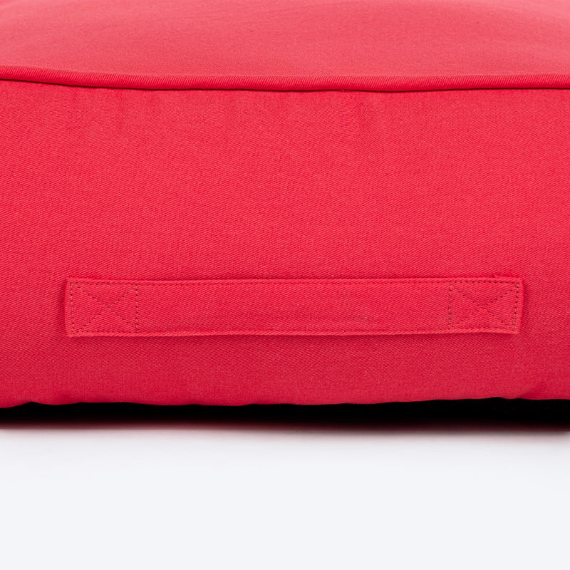 HUFT Teddy Classic Lounger Bed For Dog - Red - Heads Up For Tails