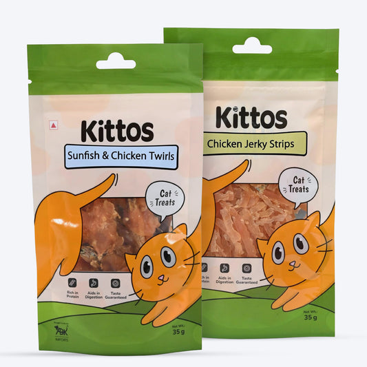 Kittos Purr-fect Cluckin Bites - Chicken Cat Treats Combo - Heads Up For Tails