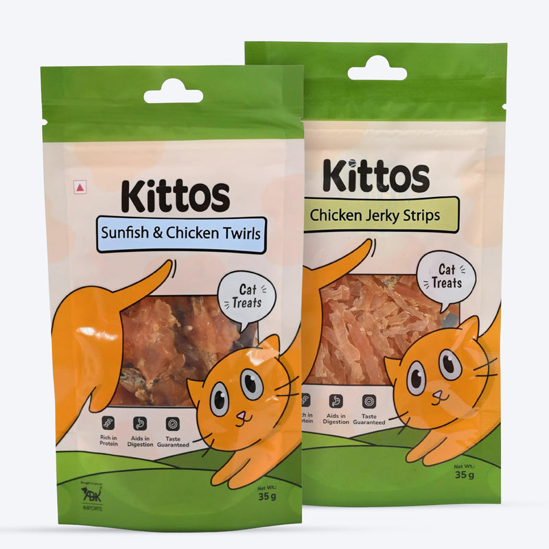 Kittos Purr-fect Cluckin Bites - Chicken Cat Treats Combo - Heads Up For Tails