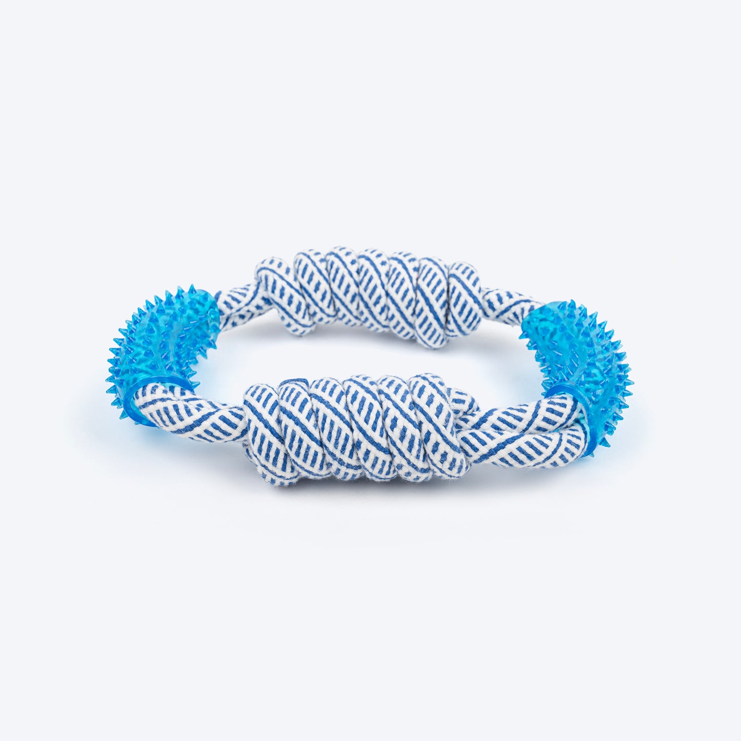 TLC Rope & Spiny Handles Rope Toy For Dog - Navy & White - Heads Up For Tails