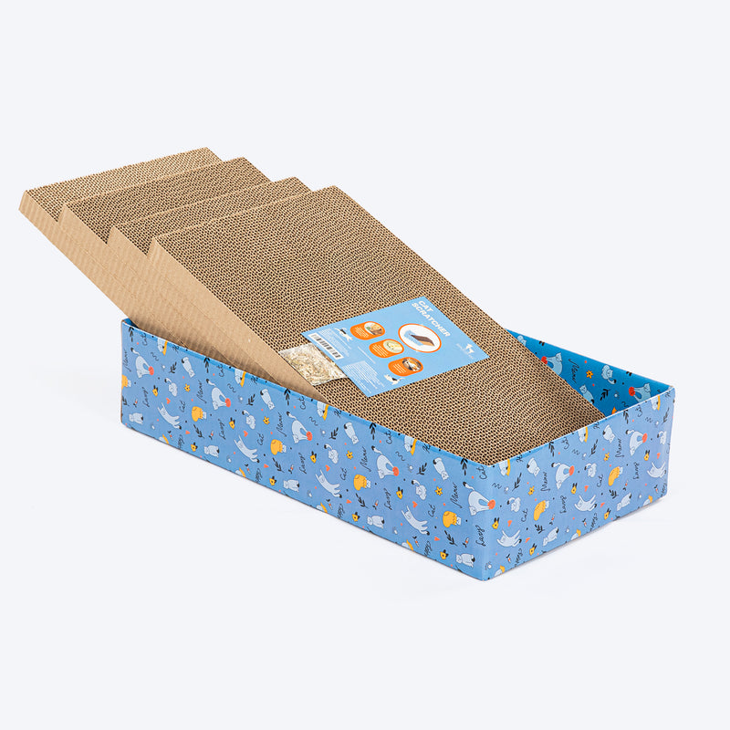 HUFT Kitty Crate Scratcher For Cat - Blue - Heads Up For Tails