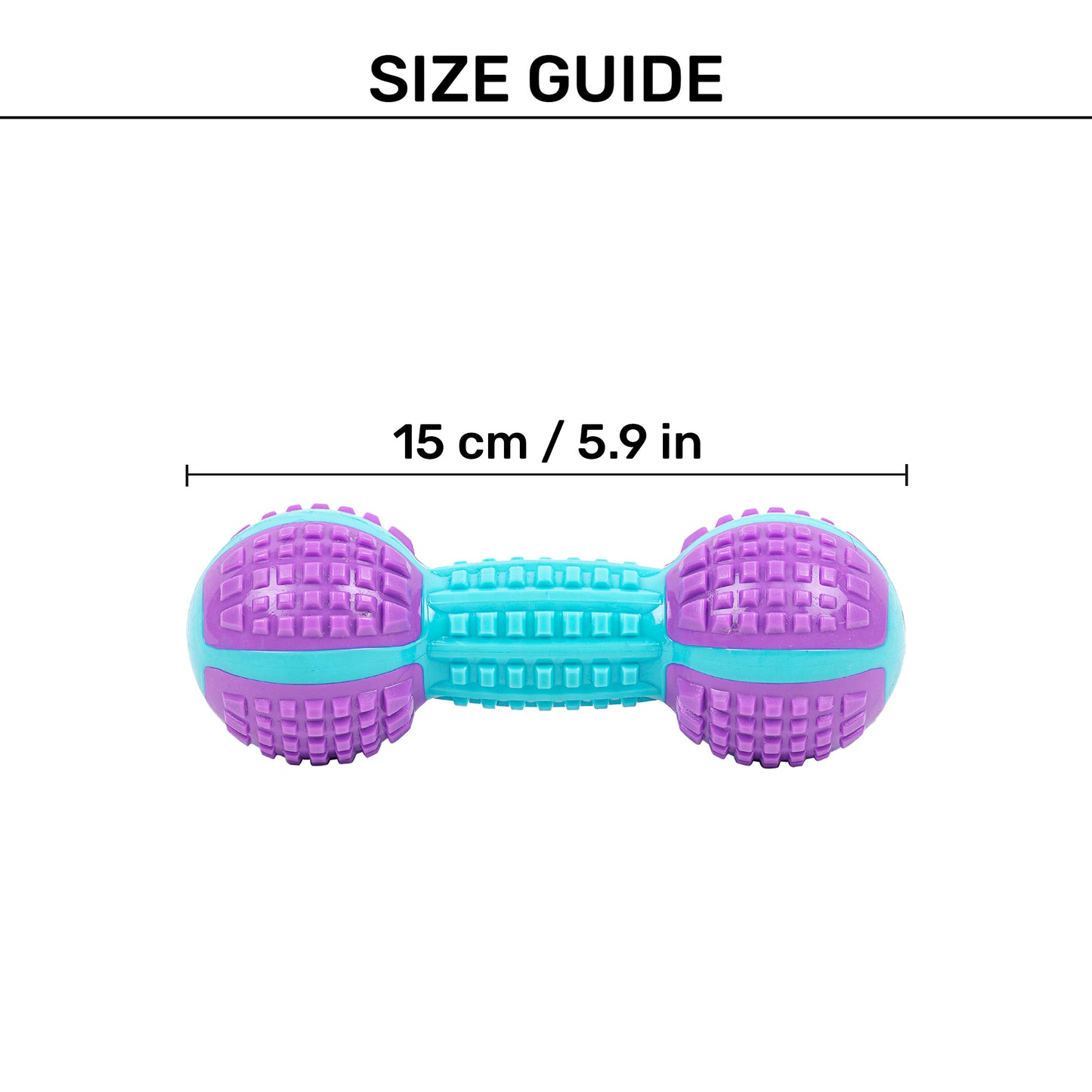 Dash Dog Gnaw & Go Squeaky Toy For Dog - Purple & Blue - Heads Up For Tails