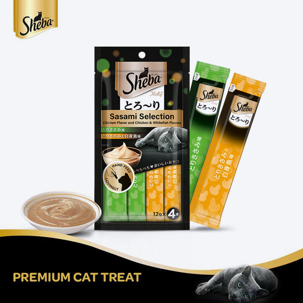 Sheba Melty Sasami Chicken Flavour Cat Treat - 48 gm Packs - Heads Up For Tails