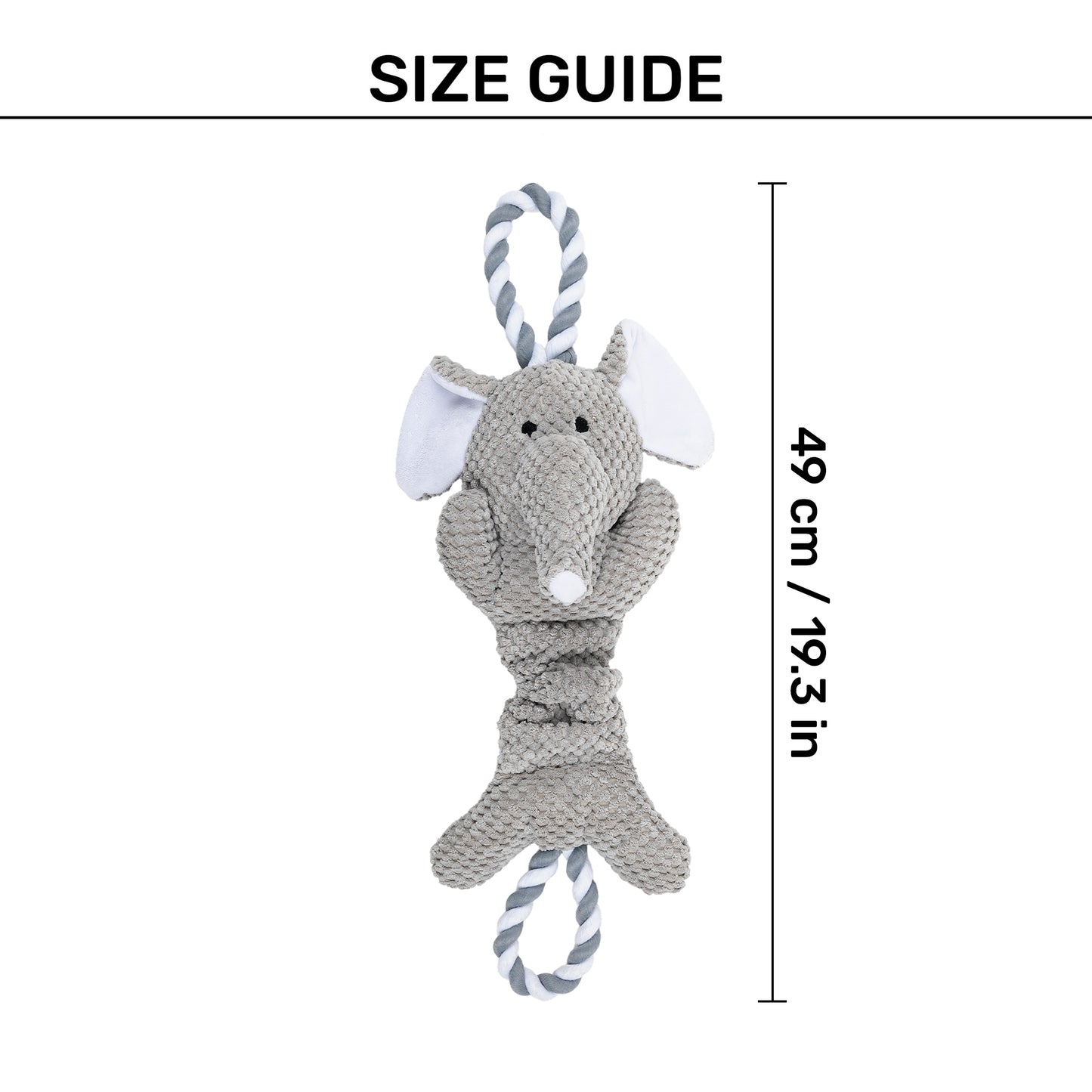 HUFT Tuggie Ellie Plush Toy For Dog - Grey_06