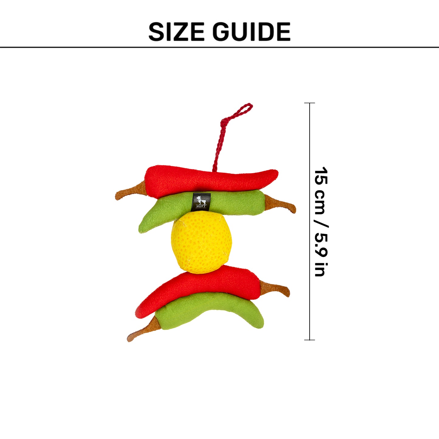 HUFT No-Nazar Crinkly Dog Toy - Multicolor - Heads Up For Tails