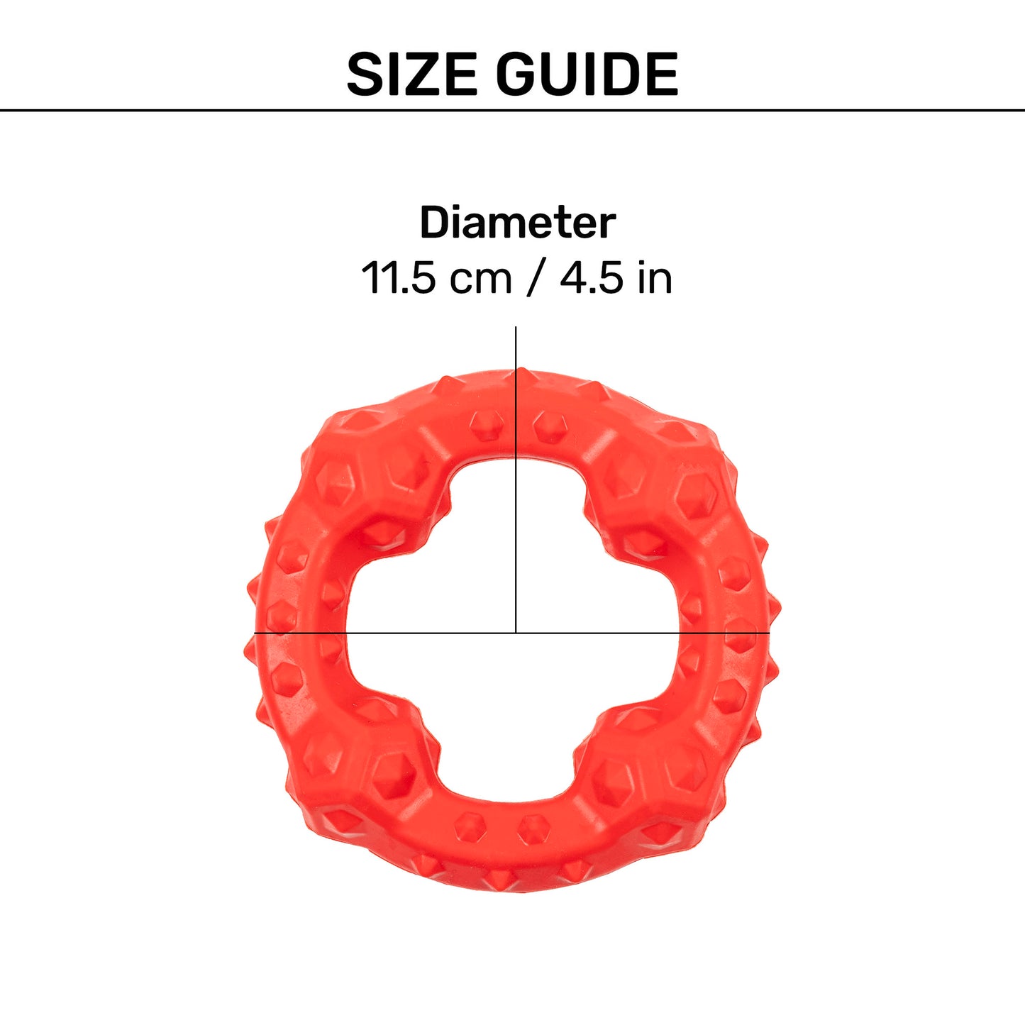 HUFT Chewtastic PowerRing Chew Toy For Dog - Red - Heads Up For Tails