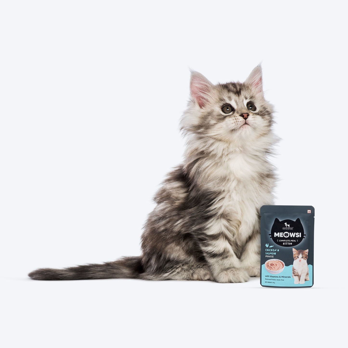 Meowsi by HUFT Chicken & Salmon Mousse Kitten Wet Food - 70 gm - Heads Up For Tails
