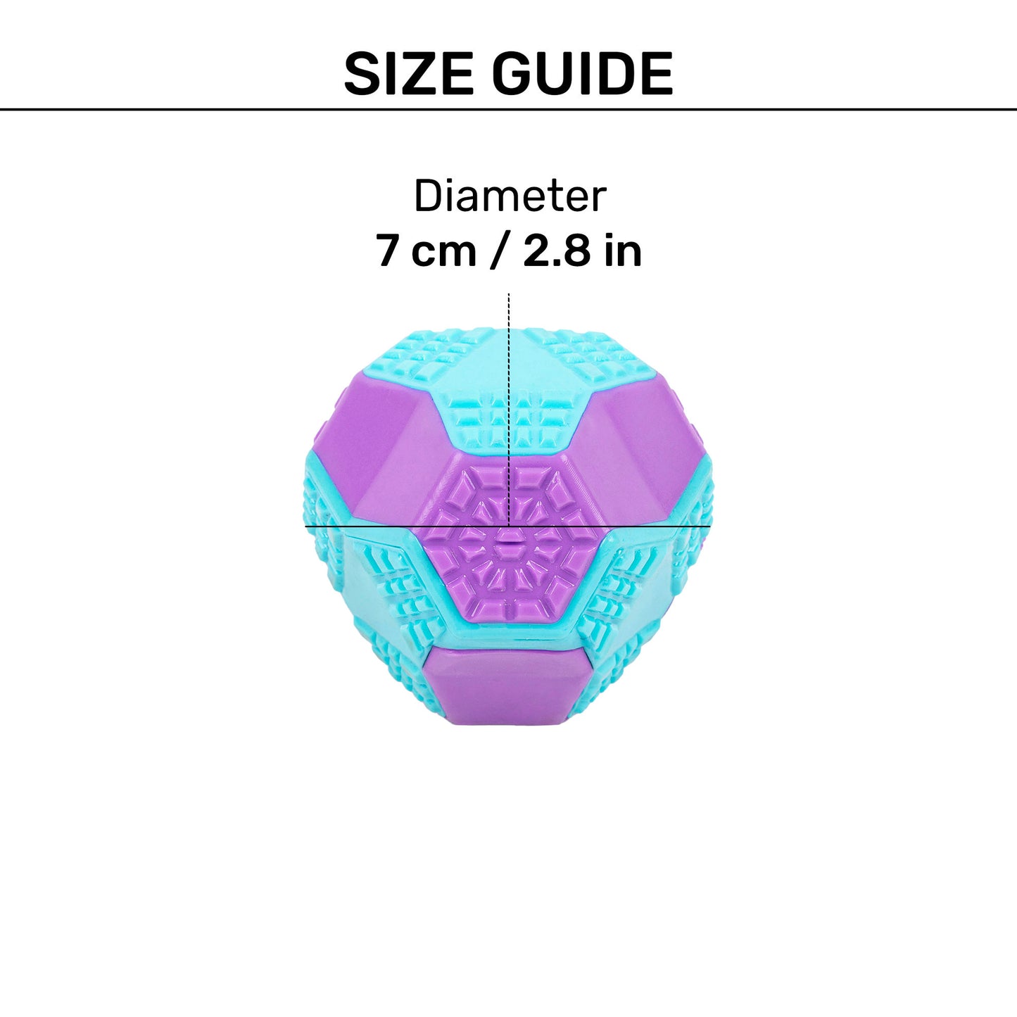 Dash Dog Grip & Go Squeaky Ball For Dog - Purple & Blue