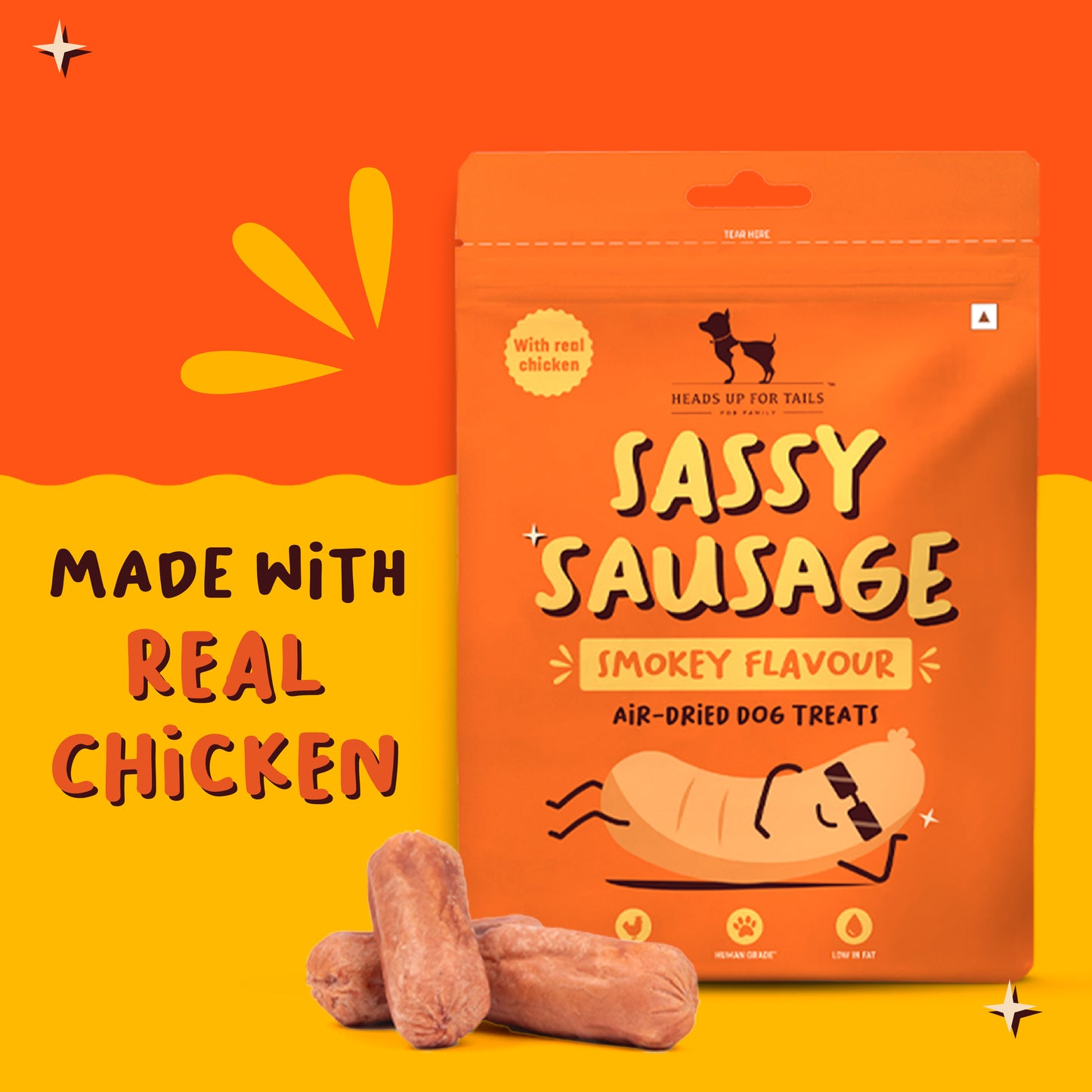 HUFT Very Sassy Air-Dried Sausage Mix Combo For Dog - Heads Up For Tails
