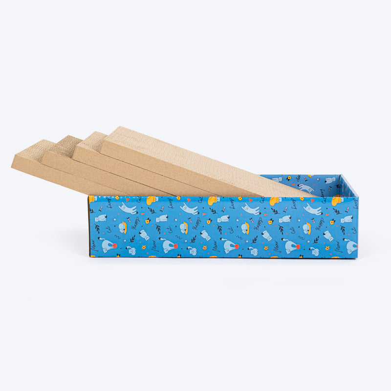 HUFT Kitty Crate Scratcher For Cat - Blue - Heads Up For Tails