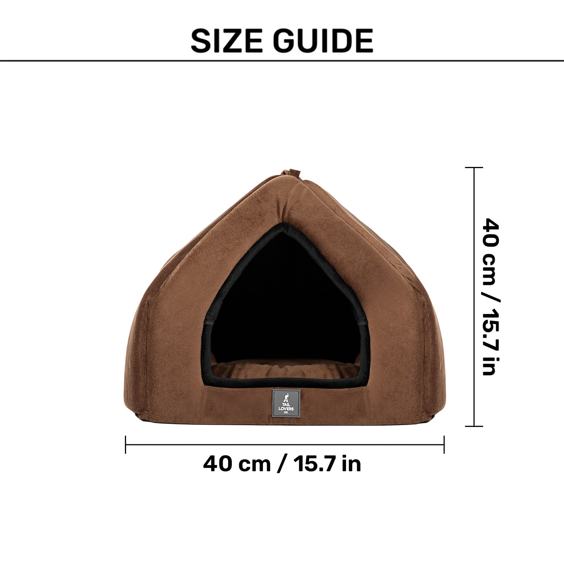 TLC Bedding With Removable Cushion For Cat & Puppy - Brown & Black - Heads Up For Tails