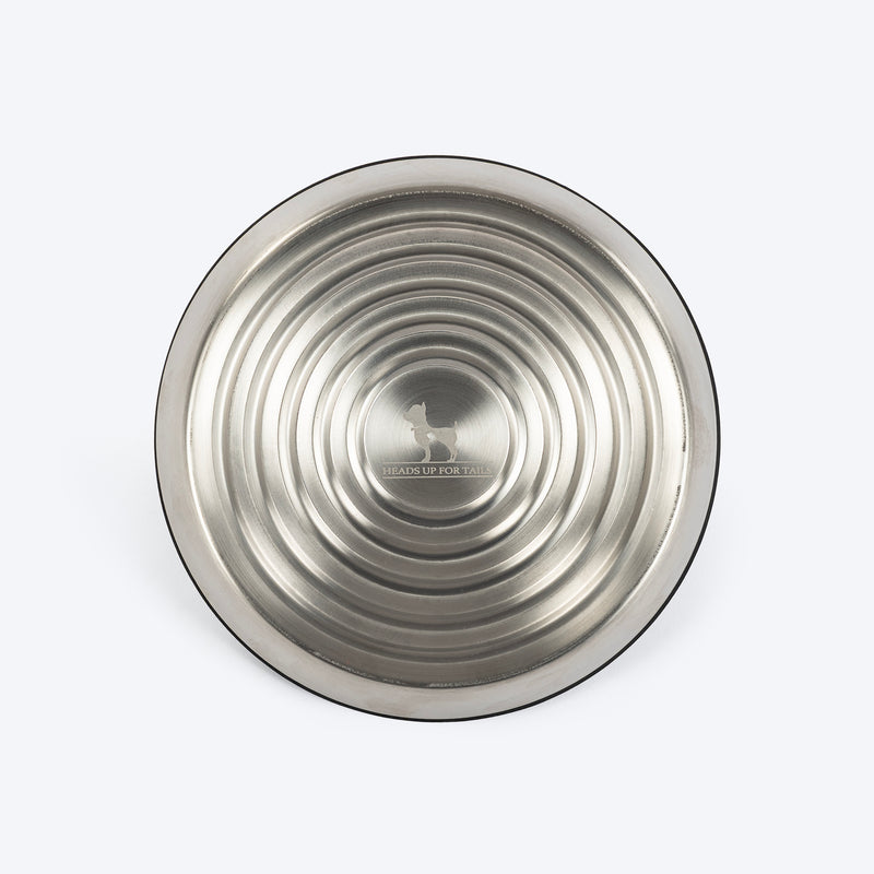 HUFT Whiskerlicks Classic Steel Bowl For Cat - Heads Up For Tails